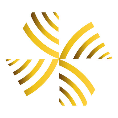 abstract gold hexagonal ornament design elementのイラスト素材