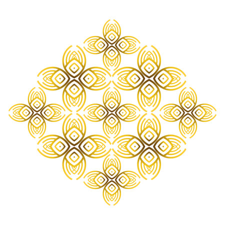 abstract gold floral design elementのイラスト素材