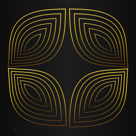 Luxury black background with gold floral ornament.のイラスト素材