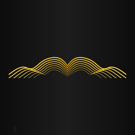 Abstract golden line on black background.のイラスト素材