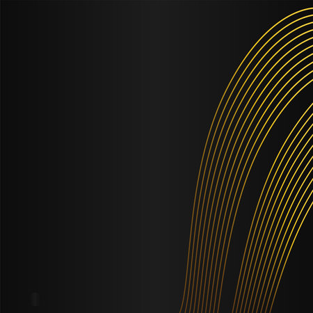 Abstract golden line on black background.のイラスト素材