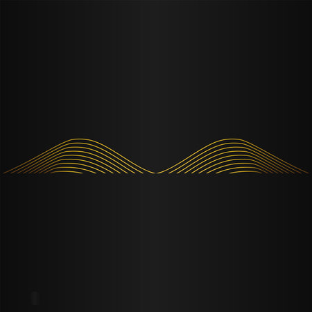 Abstract golden line on black background.のイラスト素材
