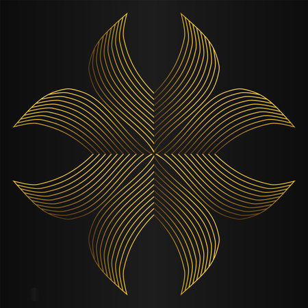 Abstract golden line on black background.のイラスト素材