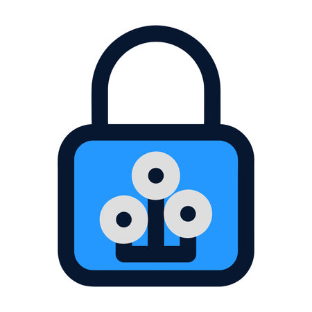 Data Padlock Icon. Flat Color Icon Design.