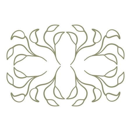 natural floral doodle isolated on white backgroundのイラスト素材