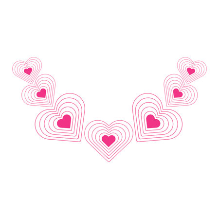 pink heart love decoration elementのイラスト素材
