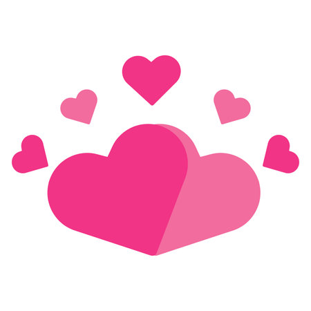 pink heart love decoration elementのイラスト素材