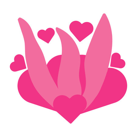 pink heart love decoration elementのイラスト素材