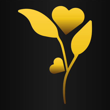 golden love ornament isolated on black backgroundのイラスト素材
