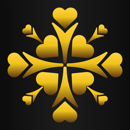 golden love ornament isolated on black backgroundのイラスト素材