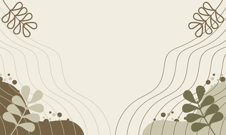 floral background with leaves and branches ornamentのイラスト素材