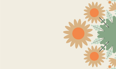beautiful flower and floral ornament background with copy spaceのイラスト素材