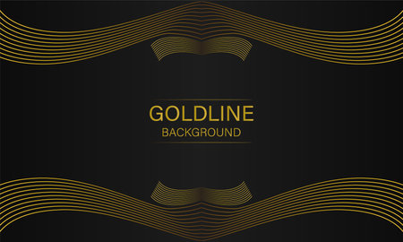 luxury abstract gold line on black background designのイラスト素材