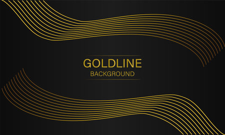 luxury abstract gold line on black background designのイラスト素材