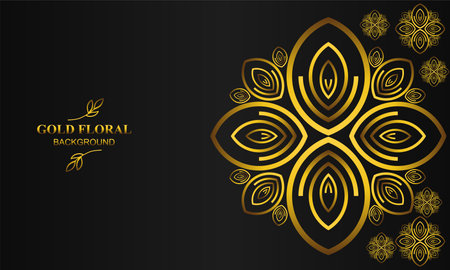 elegant gold floral background with floral and leaf ornament designのイラスト素材