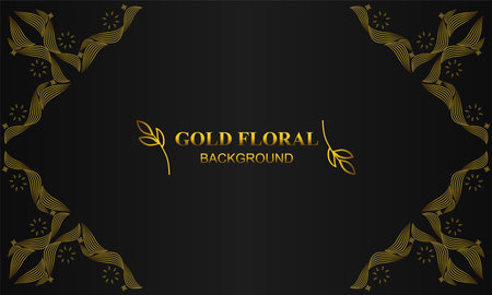 beautiful elegant gold floral background with floral and leaf ornament designのイラスト素材