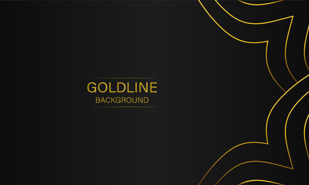 luxury abstract gold line on black background designのイラスト素材