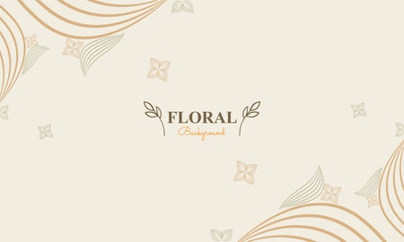 floral background with abstract natural shape, leaf and floral ornament in soft pastel color style designのイラスト素材