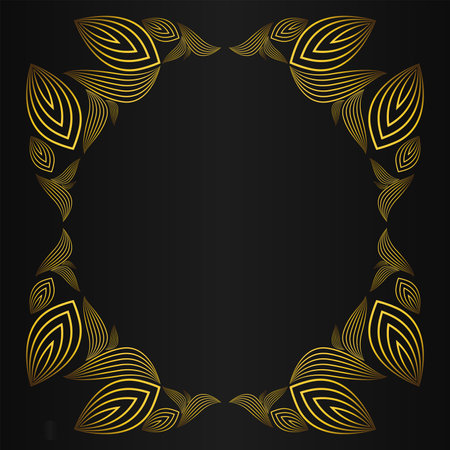 golden flower petal, luxury gold floral decoration designのイラスト素材
