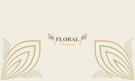 floral background with abstract natural shape, leaf and floral ornament in soft pastel color style designのイラスト素材