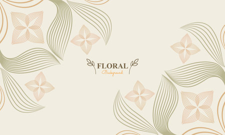 natural floral background with abstract natural shape, leaf and floral ornament in soft color style designのイラスト素材
