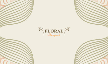 natural background with abstract natural shape, leaf and floral ornament in soft color style designのイラスト素材
