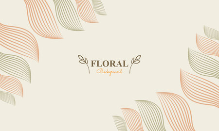 abstract floral background with abstract natural shape, leaf and floral ornament in soft color designのイラスト素材