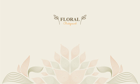 abstract floral background with abstract natural shape, leaf and floral ornament in soft color designのイラスト素材