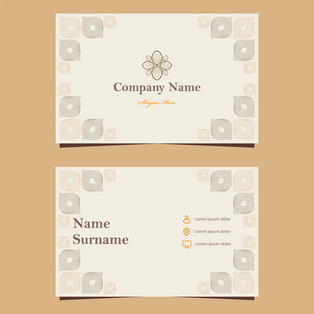 natural floral soft color business card template designのイラスト素材