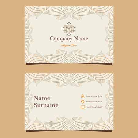 natural floral soft color business card template designのイラスト素材