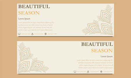 abstract floral soft color horizontal banner template. Suitable for web banner, banner and internet ads designのイラスト素材