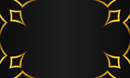 luxury black background with abstract golden geometric shapeのイラスト素材