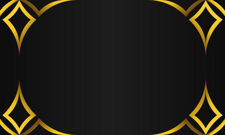 luxury black background with abstract golden geometric shapeのイラスト素材