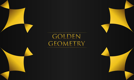 luxury black background with abstract golden geometric shapeのイラスト素材