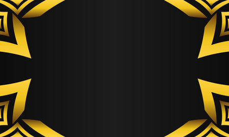 luxury black background with abstract golden geometric shapeのイラスト素材