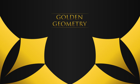 luxury black background with abstract golden geometric shapeのイラスト素材