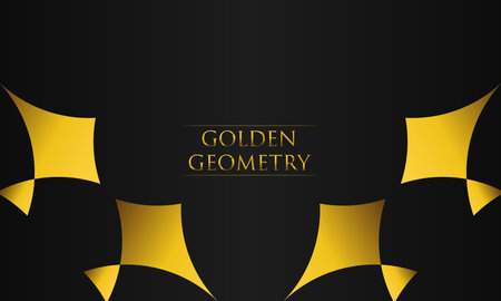 luxury black background with abstract golden geometric shapeのイラスト素材