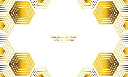 luxury white background with golden hexagon designのイラスト素材