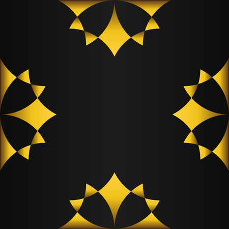 luxury golden geometry frame design on black backgroundのイラスト素材