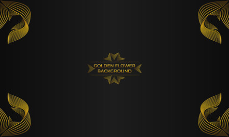Luxury background with abstract floral golden lines.のイラスト素材