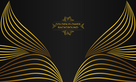 Luxury background with abstract floral golden lines.のイラスト素材