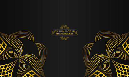 Luxury background with abstract floral golden lines.のイラスト素材