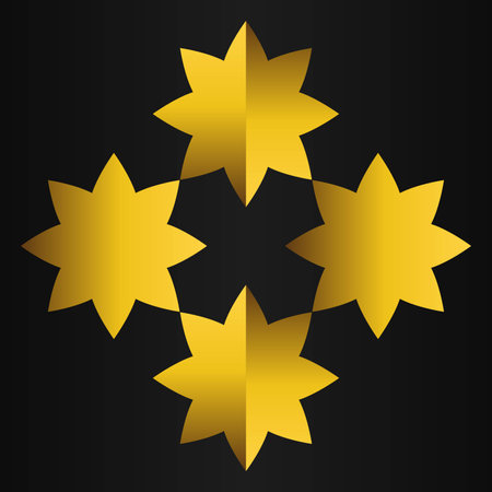 luxury golden flower design on black backgroundのイラスト素材