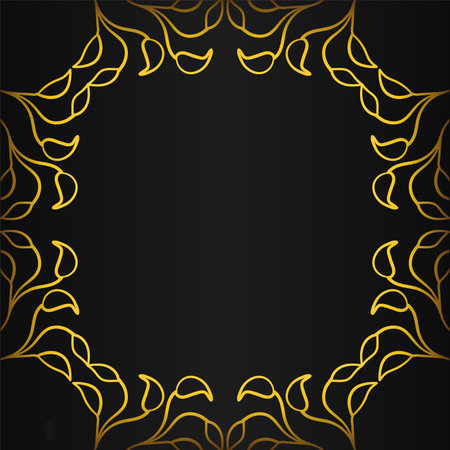 Golden wreaths on black background. Vector illustration.のイラスト素材