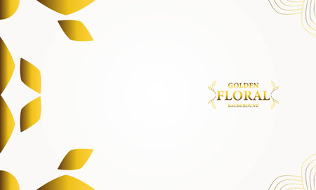 Abstract floral background with gold leaves. Vector illustration for your design.のイラスト素材