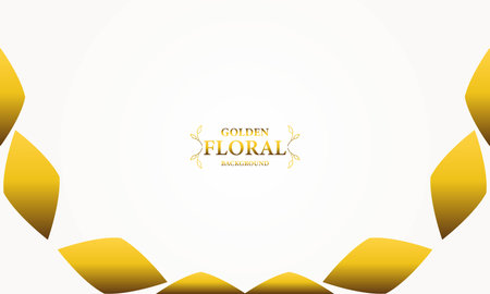 Abstract floral background with gold leaves. Vector illustration for your design.のイラスト素材