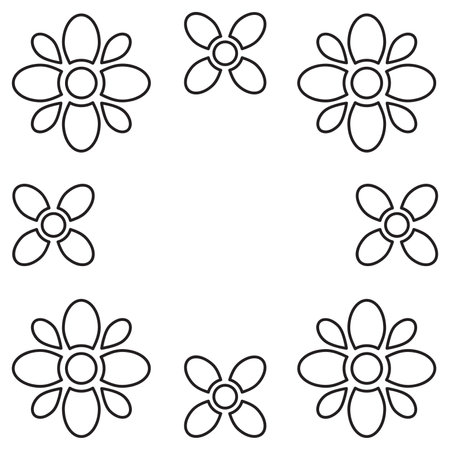 flower petals coloring pageのイラスト素材