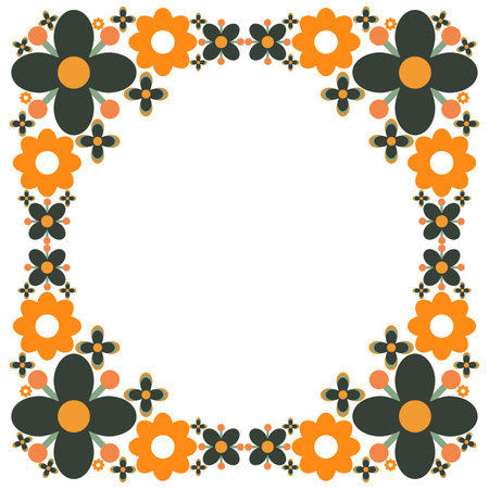 colourful flower petal frameのイラスト素材
