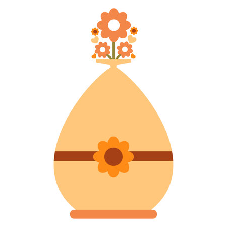 flower vase with flower illustrationのイラスト素材