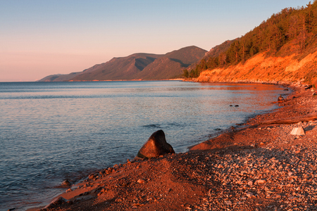 Early morning on the southern Baikalの写真素材